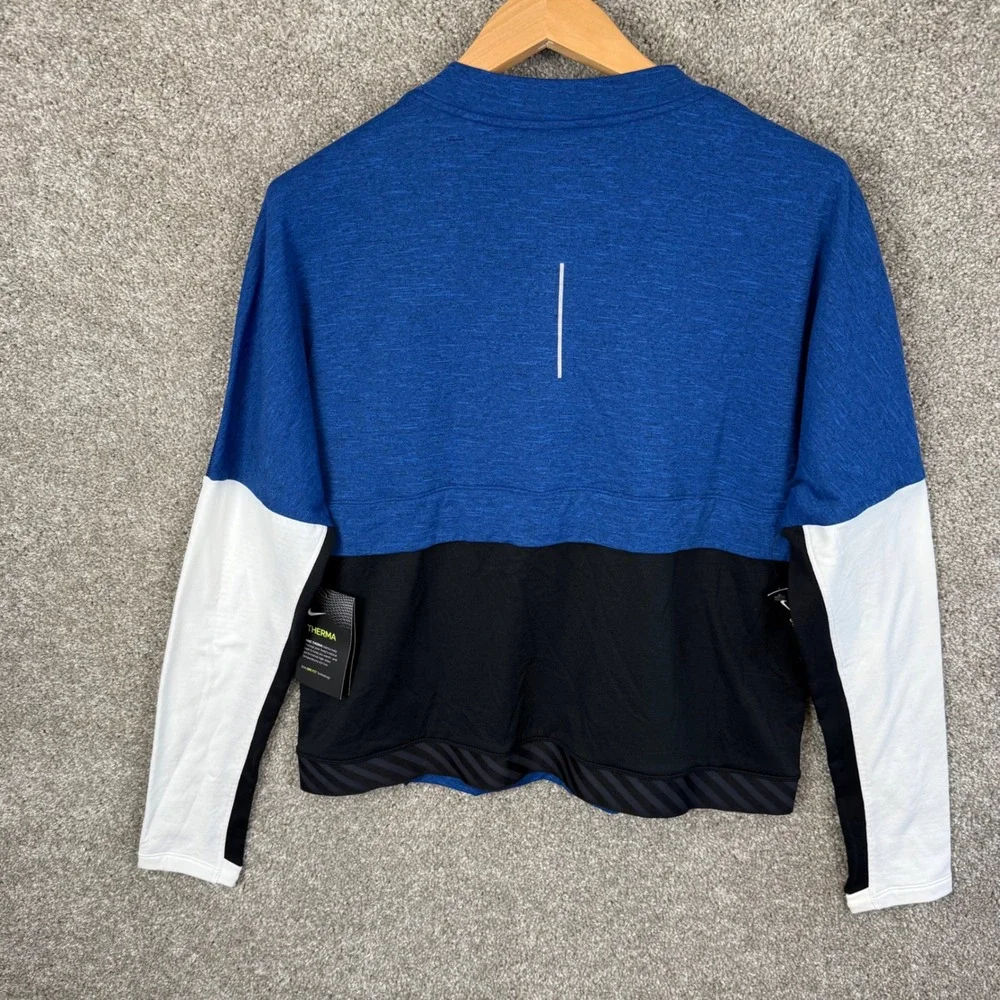 Nike Therma Sphere Womens Large Running Top Blue Colorblock NEW‎
